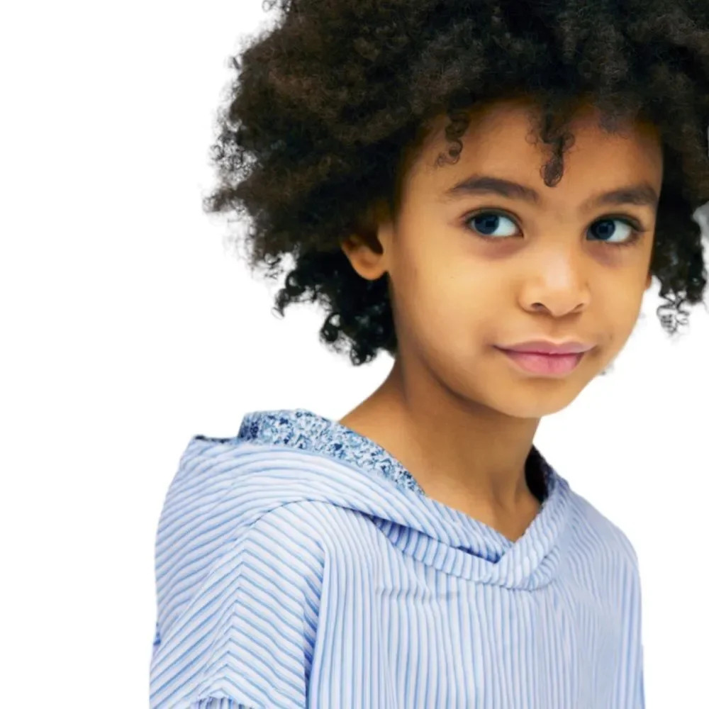 ZARA Kids | Blue/White | STRIPED HOODIE SHIRT LIMITED EDITION - Picture 4 of 6